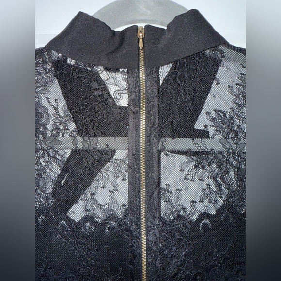 Sandro Women’s Black Mini Lace-panel Dress Fitted Size 1 - Picture 11 of 14